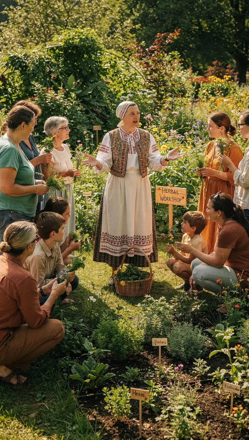 Miska s čerstvým čajom a púčikmi byliniek na drevenom stole