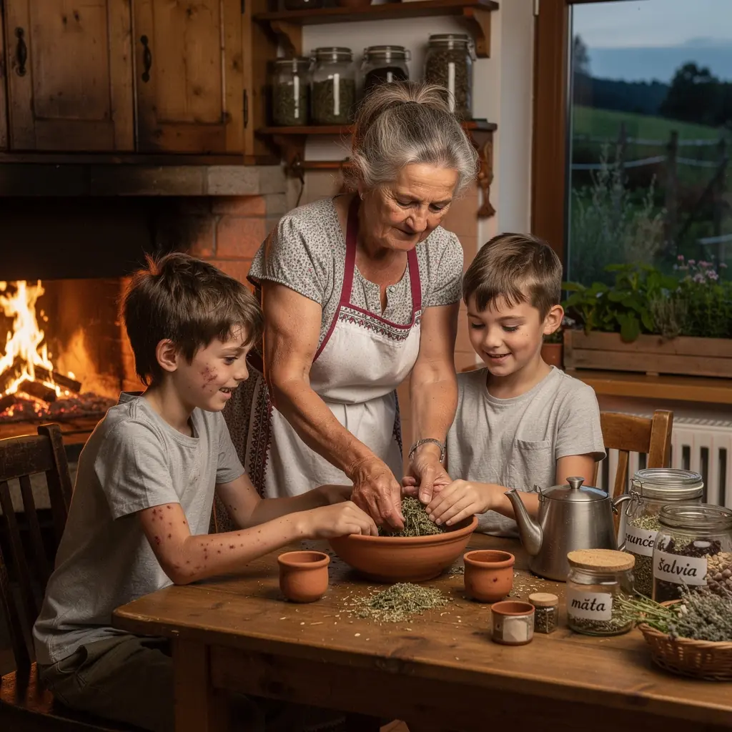 Zelené lúky Slovenska s bylinkami určenými na čajové zmesi